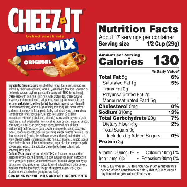 Cheez-It Original Snack Mix, Lunch Snacks, 17.8 oz - Image 5