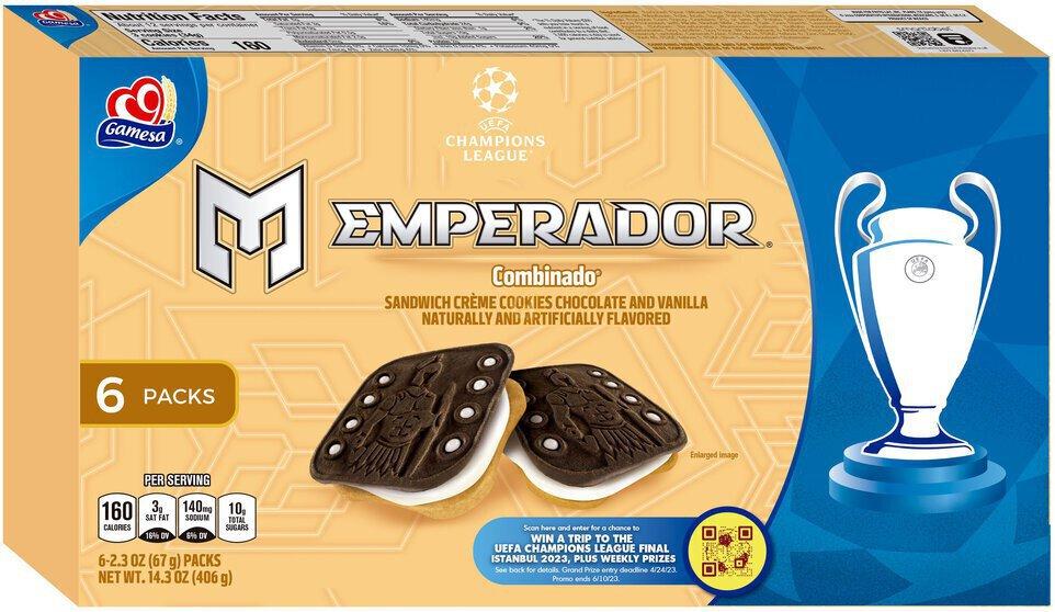 Gamesa Emperador Sandwich Crème Cookies Choco/Vanilla 14.3oz