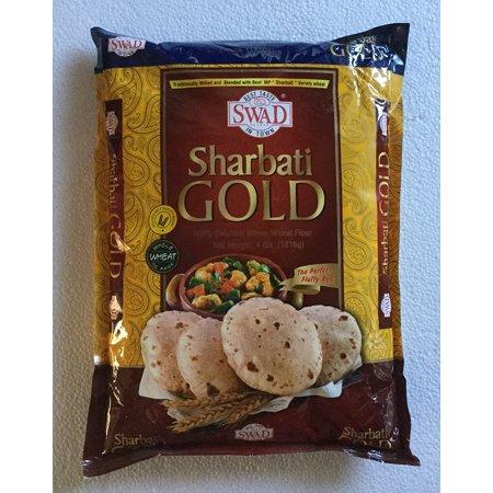 Swad Gold 100% Sharbati Whole Wheat Flour for the Perfect Fluffy Roti - 4 Lbs