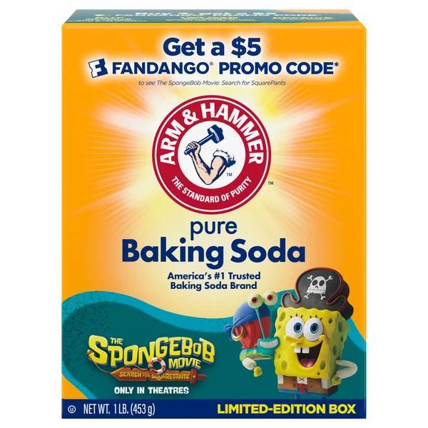 ARM & HAMMER Baking Soda, Multi-Purpose 100% Pure Sodium Bicarbonate Powder for Cooking, Baking, Cleaning, Laundry, Deodorizing, DIY & More, 1 lb Box