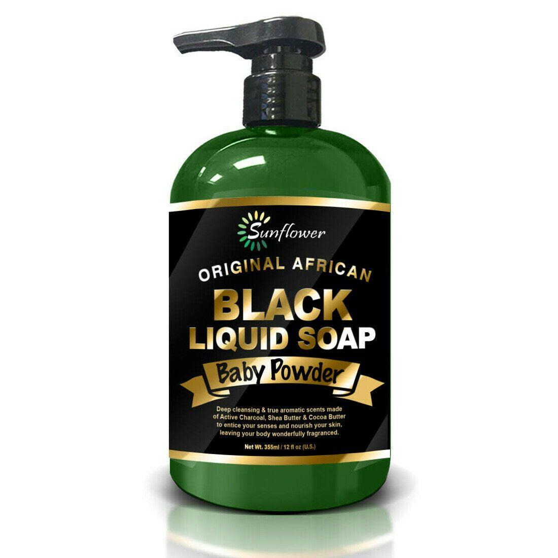Sunfl Liq Afr Black Soap - White Diamond 12 Oz.