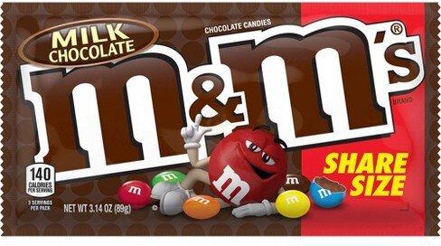 M & M Milk Chocolate Share Size 3.14oz
