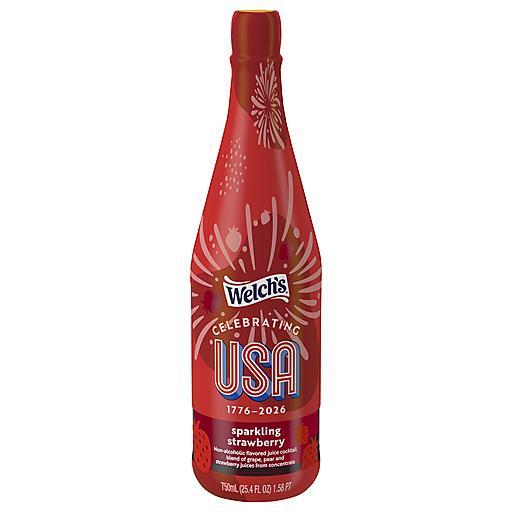Welch's Non-Alcoholic Sparkling Strawberry Juice Cocktail, 25.4 Fl Oz Bottle